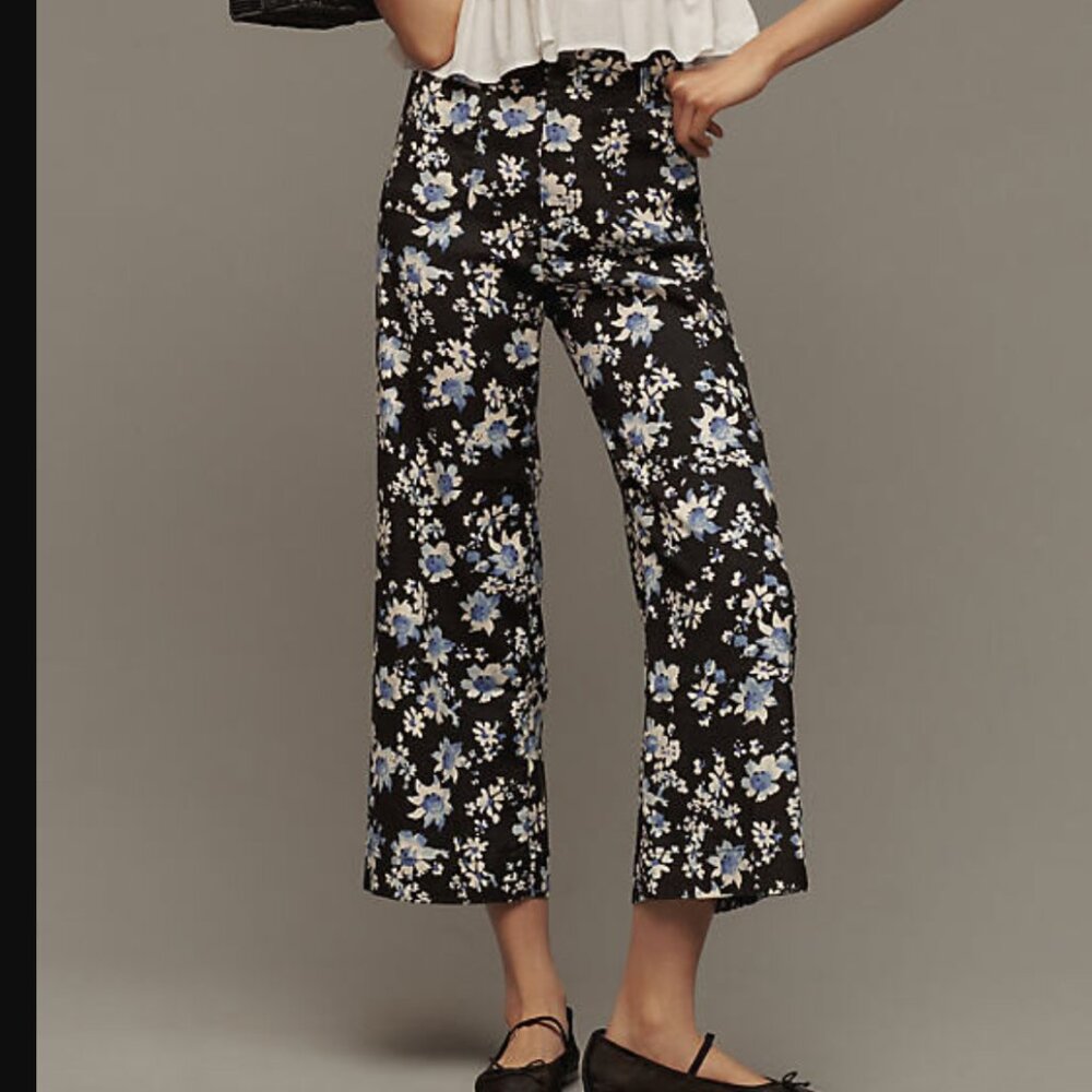 The Colette Cropped Wide-Leg Pants by Maeve: Linen Edition - 32 tall -nwt